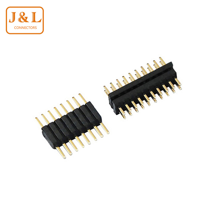 1.27mm Pitch Single Dual Row Dual Plastic DIP 180° Gold-Plated Pin Header