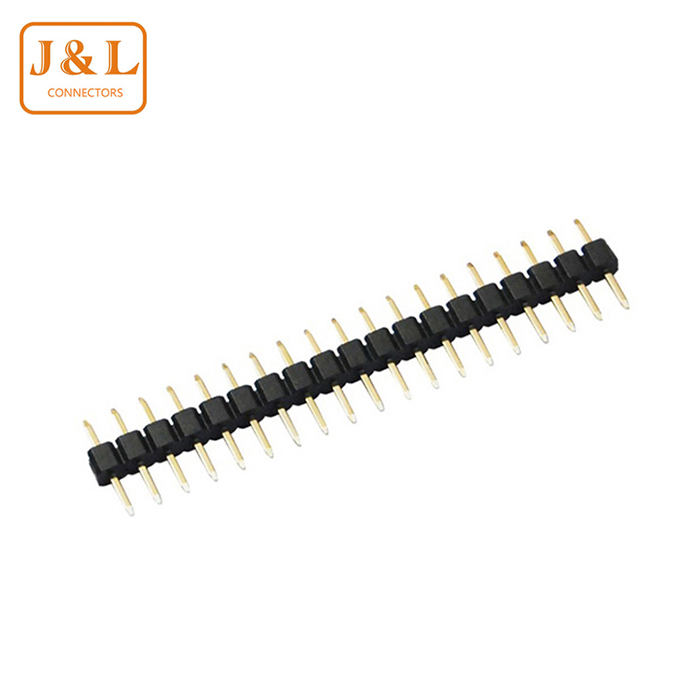 1.27mm Pitch 1*19P Single Row Gold-Plated 180° DIP Pin Header