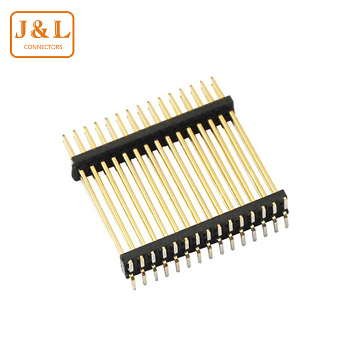 1.27mm Pitch 2*15P Dual Row Dual Plastic Gold-Plated SMT Pin Header