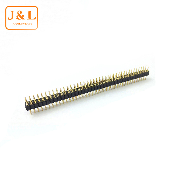 1.27mm Pitch 2*40P Dual Row DIP 180° Gold-Plated Machined Pin Header