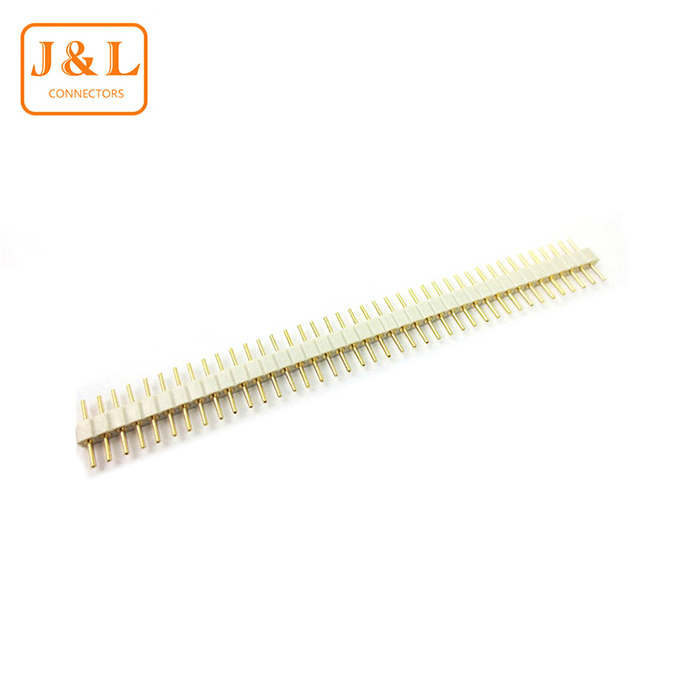 1.27mm Pitch 1*40P Single Row DIP 180° Gold-Plated Machined Pin Header