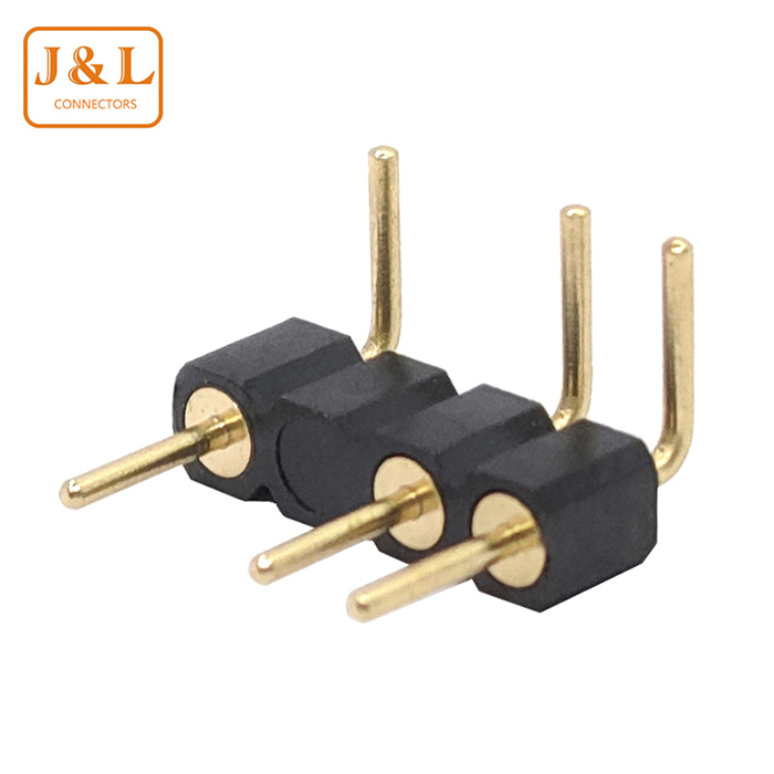 2.0mm Pitch Single Row Right Angle 90° Gold-Plated Machined Pin Header