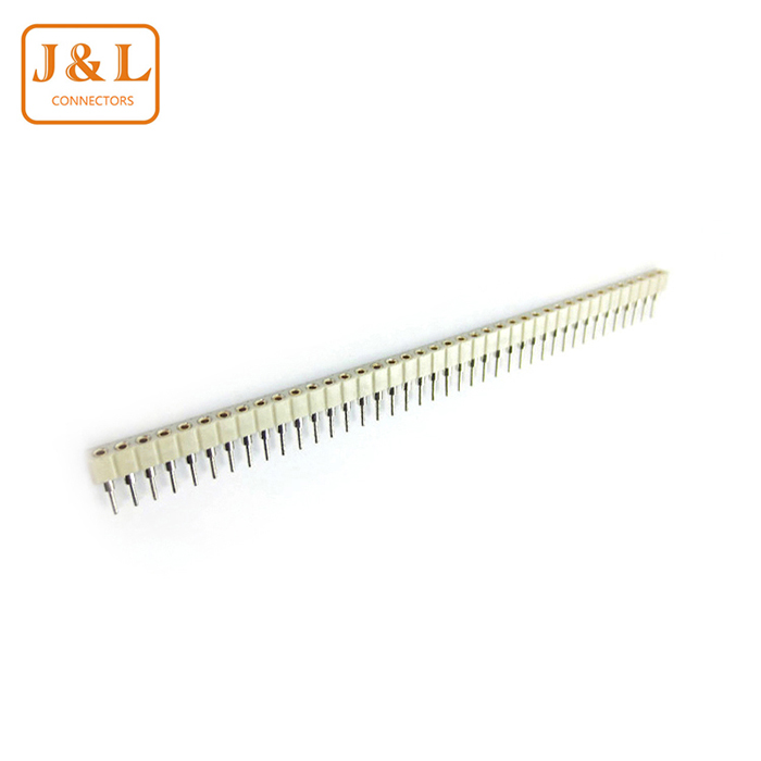 1.27mm Pitch 1*40P Single Row DIP 180° Gold-Plated Machined Female Socket