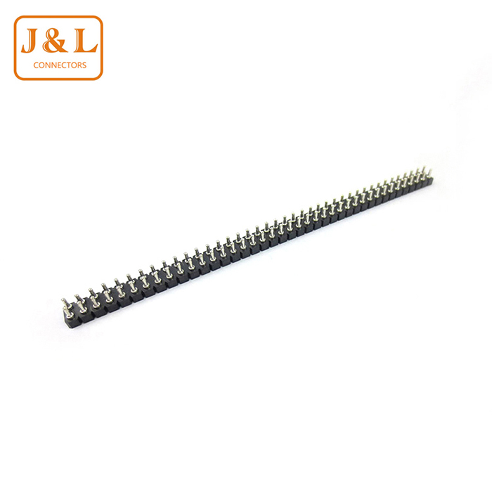1.778mm Pitch 1*40P Single Row Right Angle 90° Tin-Plated Machined Female Socket