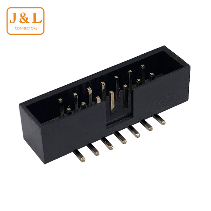 2.54mm Pitch 2*7P Dual Row DIP 180° Gold-Plated Box Header Connector