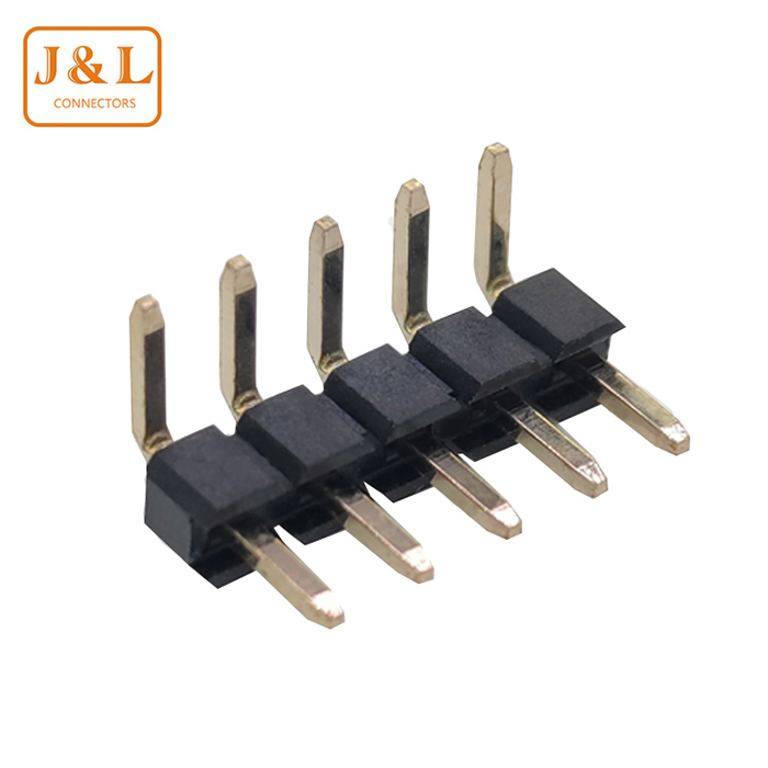 2.54mm Pitch 1*5P Single Row Right Angle 90° Gold-Plated Pin Header