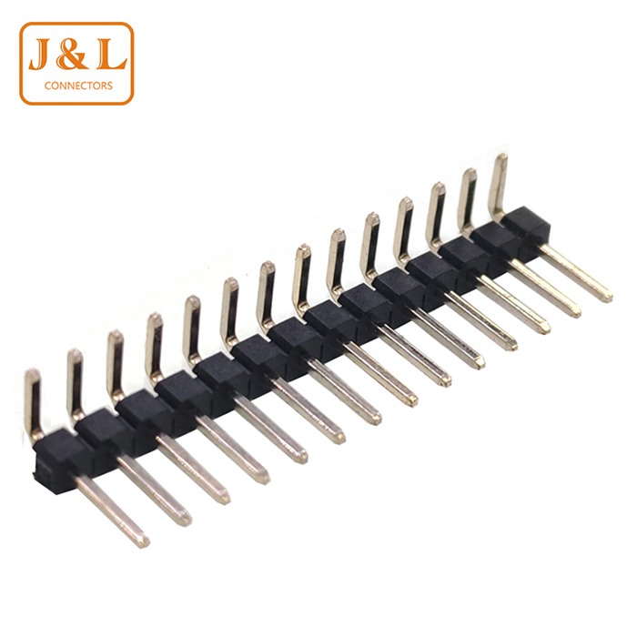 2.54mm Pitch 1*14P Single Row Right Angle 90° Gold-Plated Pin Header