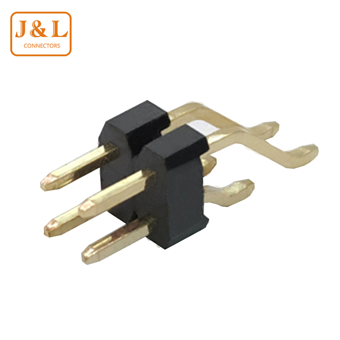 2.54mm Pitch 2*2P Dual Row SMT Gold-Plated Pin Header