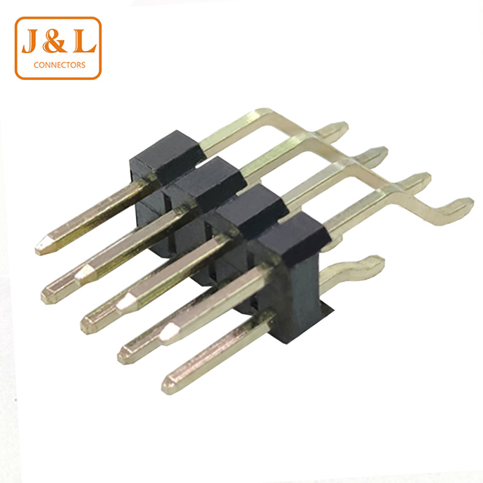 2.0mm Pitch 2*4P Dual Row Right Angle SMT with Cap Gold-Plated Pin Header