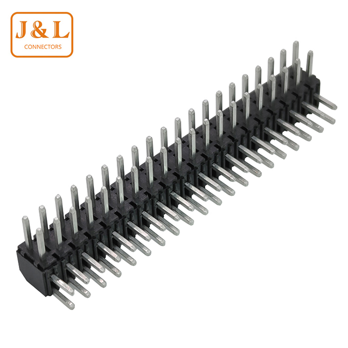 2.0mm Pitch 2*20P Dual Row Right Angle 90° Tin-Plated Pin Header