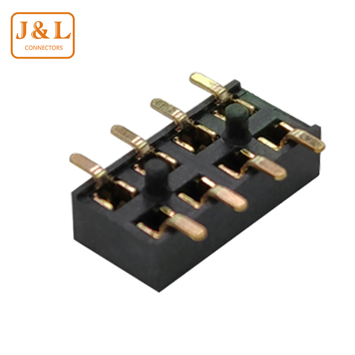 2.54mm Pitch 2*4P Dual Row with Post SMT 90° Gold-Plated Female Socket