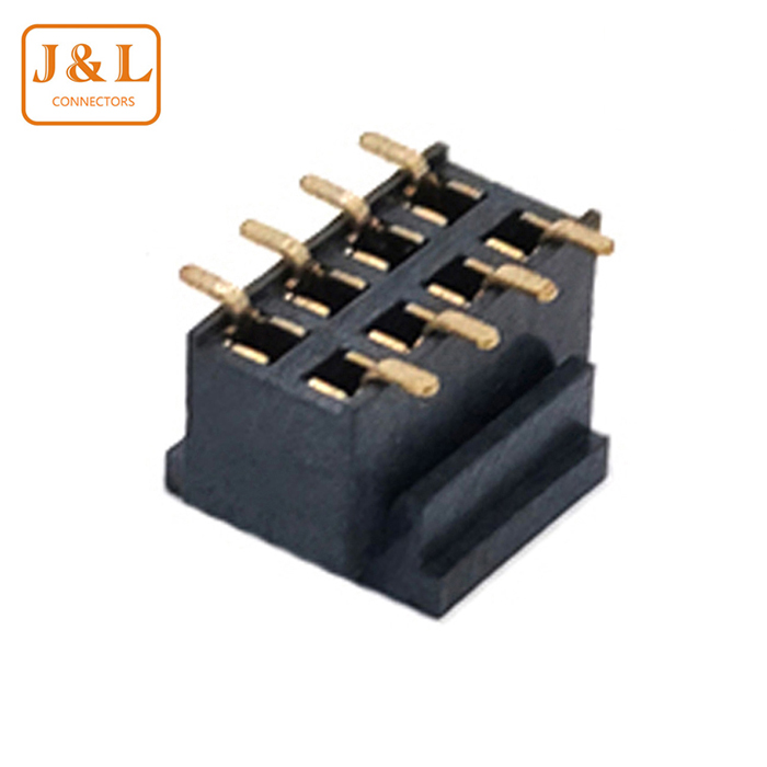 2.54mm Pitch 2*4P Dual Row SMT 90° Gold-Plated Female Socket