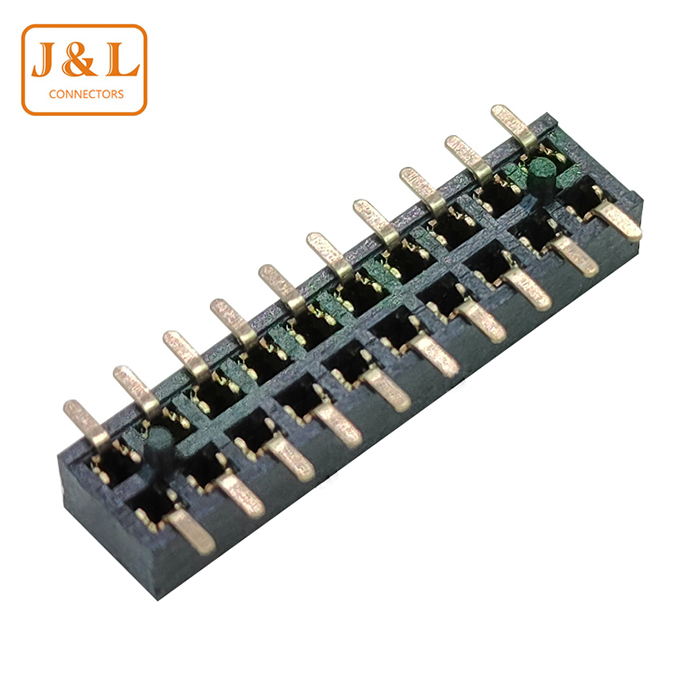 2.0mm Pitch 2*10P Dual Row SMT 90° with Post Gold-Plated Female Socket