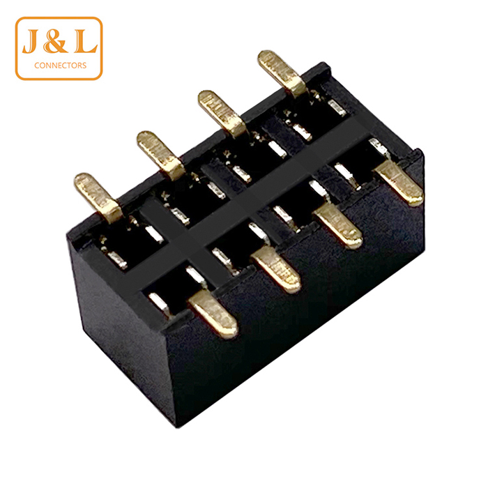 2.0mm Pitch 2*4P Dual Row SMT 90° Gold-Plated Female Socket H 4.3mm