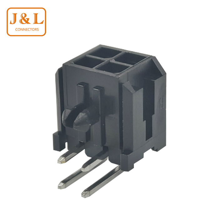 3.0mm Pitch 2*2P 5557 Dual Row Black Right Angle Connector