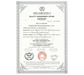 ISO9001:2015 Quality Management System Certificate